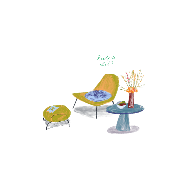 Chair and side table illustration